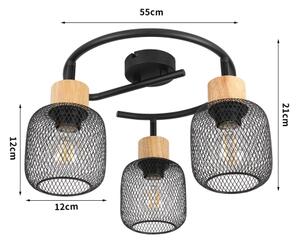 Brilagi - Spot BASKLITE 3xE27/15W/230V lemn/negru
