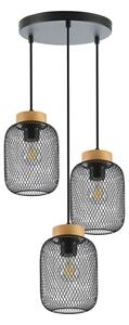 Brilagi - Lustră suspendată pe cablu BASKLITE, 3xE27/15W/230V, lemn/negru