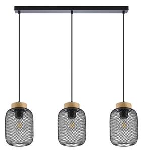 Brilagi - Lustră suspendată pe cablu BASKLITE 3xE27/15W/230V lemn/negru