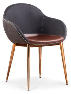 Scaun Houston 413Gri inchis, Maro, 8x6x5cm, Piele ecologică, Metalic