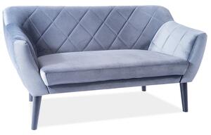 Canapea cu stofa catifelata gri KARO 2 si picioare wenge, 140x75x76 cm