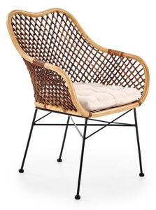 Scaun Houston 488Maro deschis, Maro închis, 9x6x6cm, Tapiterie, Metalic, Ratan