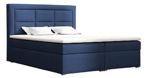 Pat boxspring Pomona 114Boxspring, Dublu, Albastru, 140x200, Tapiterie, Somiera patSomiera pat, 14x22x12cm