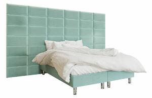 Pat boxspring Logan 104Boxspring, Dublu, Turcoaz, 140x200, Tapiterie, Somiera patSomiera pat, 36x20x21cm