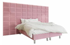 Pat boxspring Logan 103Boxspring, Dublu, Roze, 140x200, Tapiterie, Somiera patSomiera pat, 36x20x18cm