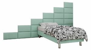 Pat boxspring Logan 107Boxspring, Single, Turcoaz, 120x200, Tapiterie, Somiera patSomiera pat, 36x20x18cm