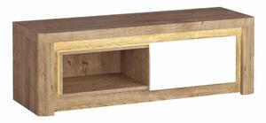 Comodă TV Etrmona 109Ribbeck stejar, Alb lucios, 12x4x4cm