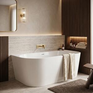 Rea Capri, cada de baie autoportanta pe perete 160x80x60 cm, alb lucios, REA-W9803