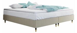 Pat boxspring Logan 109Dublu, Boxspring, Crem, 160x200, Tapiterie, Somiera patSomiera pat, 16x20x5cm