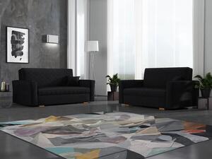 Set mobilier tapițat Clarona IVFuncția de dormitFuncția de dormit, Cutie de patSpațiu de depozitare, Negru, Tapiterie, Mobilier deja asamblatMobilier deja asamblat