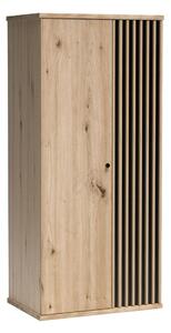 Dulap Venmava 100Negru, Stejar artizan, 19x9x6cm, Uși dulapUși dulap: Cu balamale