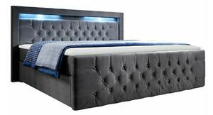 Pat boxspring Aura IIIBoxspring, Dublu, Gri inchis, 180x200, Tapiterie, Somiera patSomiera pat, 20x22x12cm