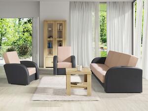 Set mobilier tapițat Providence 173Funcția de dormitFuncția de dormit, Cutie de patSpațiu de depozitare, Maro deschis, Piele ecologică + Tapiterie
