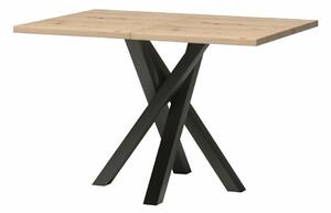 Masă Venmava 112Stejar artizan, Negru, 8x8x12cm, ExtensieExtensie, PAL laminat, Metal