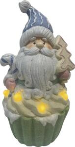 Decorațiune Moș Crăciun cu LED Lafiora 22,5x20,5x43 cm alb cald