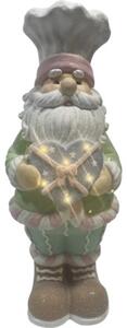 Decorațiune Moș Crăciun cu LED Lafiora 22,5x20,5x59 cm alb cald