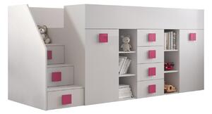 Pat înalt Hartford 366Single, Alb, 90x200, PAL laminat, Somiera patSomiera pat, 9x25x12cm