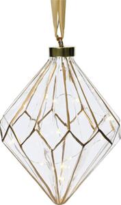 Diamant cu 15 micro LED-uri Lumineo 20 cm alb cald