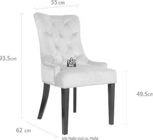 Set 2 scaune Everett crem 55/62/93,5 cm