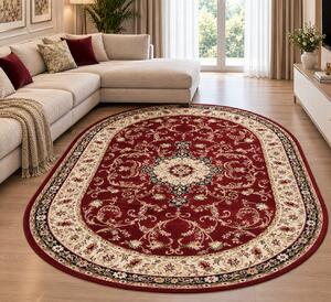 Covor Clasic Oval Lotos 523 210 Roșu-Grena 100x300
