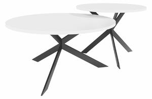 Set de măsuțe de cafea Oswego 108Alb, Negru, 4cm, PAL laminat, Rotund