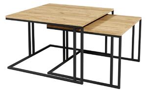 Set de măsuțe de cafea Oswego 110Maro, Negru, 5x8x8cm, PAL laminat, Unghiular
