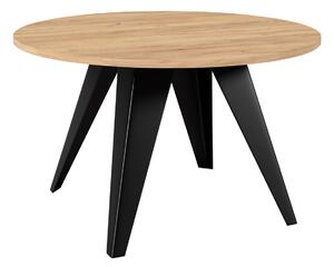 Măsuță de cafea Oswego 116Negru, Stejar Craft auriu, 5cm, PAL laminat, Rotund
