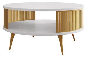 Măsuță de cafea Vitum IAuriu, Alb, 4cm, PAL laminat, Rotund