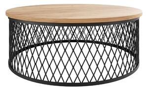 Măsuță de cafea Oswego 128Stejar Craft auriu, Negru, 3cm, PAL laminat, Rotund