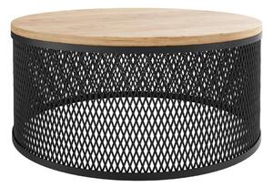 Măsuță de cafea Oswego 127Stejar Craft auriu, Negru, 3cm, PAL laminat, Rotund