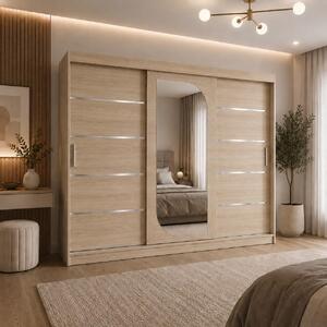 Dressing Alkam, 250x60x200cm, Argintiu, Sonoma, Pal 18 mm