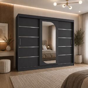 Dressing Alkam, 250x60x200cm, Argintiu, Antracit, Pal 18 mm