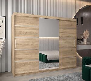 Dressing Marissa, 250x60x200cm, Argintiu, Sonoma, Pal 18 mm