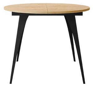 Masă Oswego 132Stejar Craft auriu, Negru, 8cm, ExtensieExtensie, PAL laminat, Metal