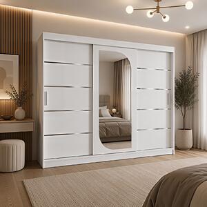 Dressing Alkam, 250x60x200cm, Argintiu, Alb, Pal 18 mm