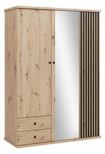 Dulap Venmava 115Stejar artizan, Negru, 21x15x6cm, Uși dulapUși dulap: Cu balamale