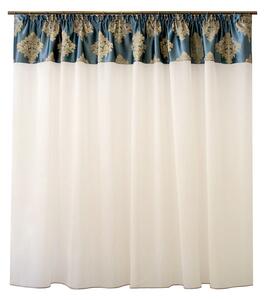 Perdea Velaria ivory cu tafta baroc turcoaz, 235x225 cm