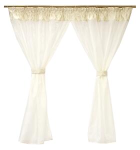 Perdea Velaria organza ivoire cu esarfe, 170x160 cm