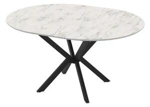 Masa extensibila bucatarie/living rotunda 110 *110 cm Alb marmorat,Dia
