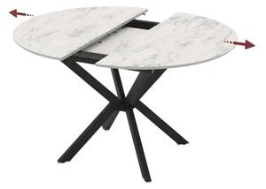 Masa extensibila bucatarie/living rotunda 110 *110 cm Alb marmorat,Dia