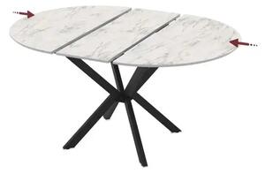 Masa extensibila bucatarie/living rotunda 110 *110 cm Alb marmorat,Dia