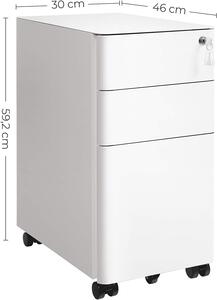 RollBox metalic -White30 - casetiera metalica de birou -3 sertare