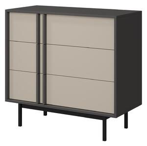 Comodă Levali 107Bej, Antracit, Cu sertare, 9x9x4cm