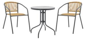 Set dining Watson-Lindaria, Pako World, Antracit, Metal, 60x60x70 cm