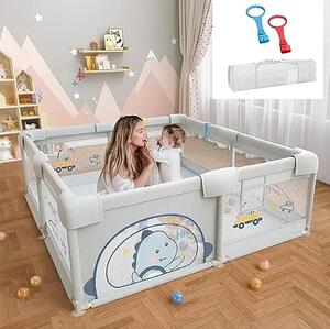 Playfort™ țarc De Joacă Pentru Copii - 180 X 150 Cm, PlayFort™ țarc de joacă pentru copii (Gri) - 180 x 150 cm
