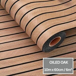 Woodypanel™ Panou De Perete Autoadeziv Armat - Rolă De 10m (6m²), (6m²) - Stejar uleiat