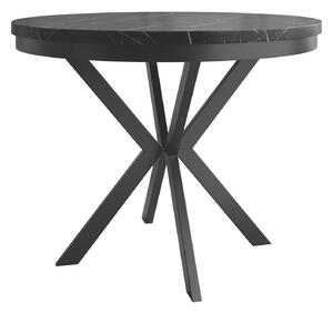 Masă Oswego 157Negru, Marmură neagră, 8cm, ExtensieExtensie, PAL laminat, Metal