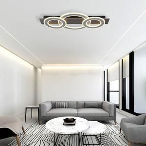 Globo Jayden plafonieră LED, lungime 73 cm, antracit/gri, metal, Negru, Camera de zi / sufragerie, Metal, Modern