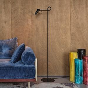 Kdln Lampadar LED Bird, negru, 126 cm, metal, dimabil, reglabil, Negru, Camera de zi / sufragerie, Metal