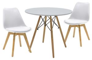Set masa si scaune 3 buc Julita-Gaston Pako World Alb 80x80x73 cm